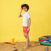 Kids Bright Pink Maze Swim Short